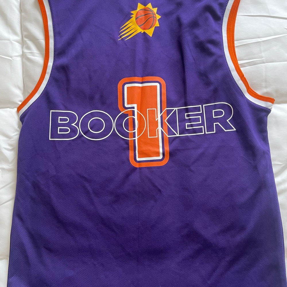 NBA Purple Booker #1 Basketball Jersey with Orange Accents